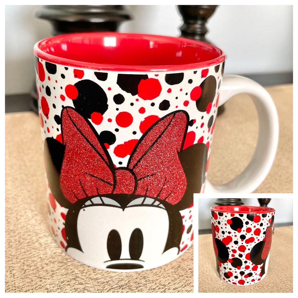 🆕Disney MINNIE MOUSE Glitter Ceramic Mug